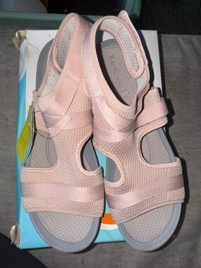 BareTraps Blush Pink Stretch Strap Sandals
